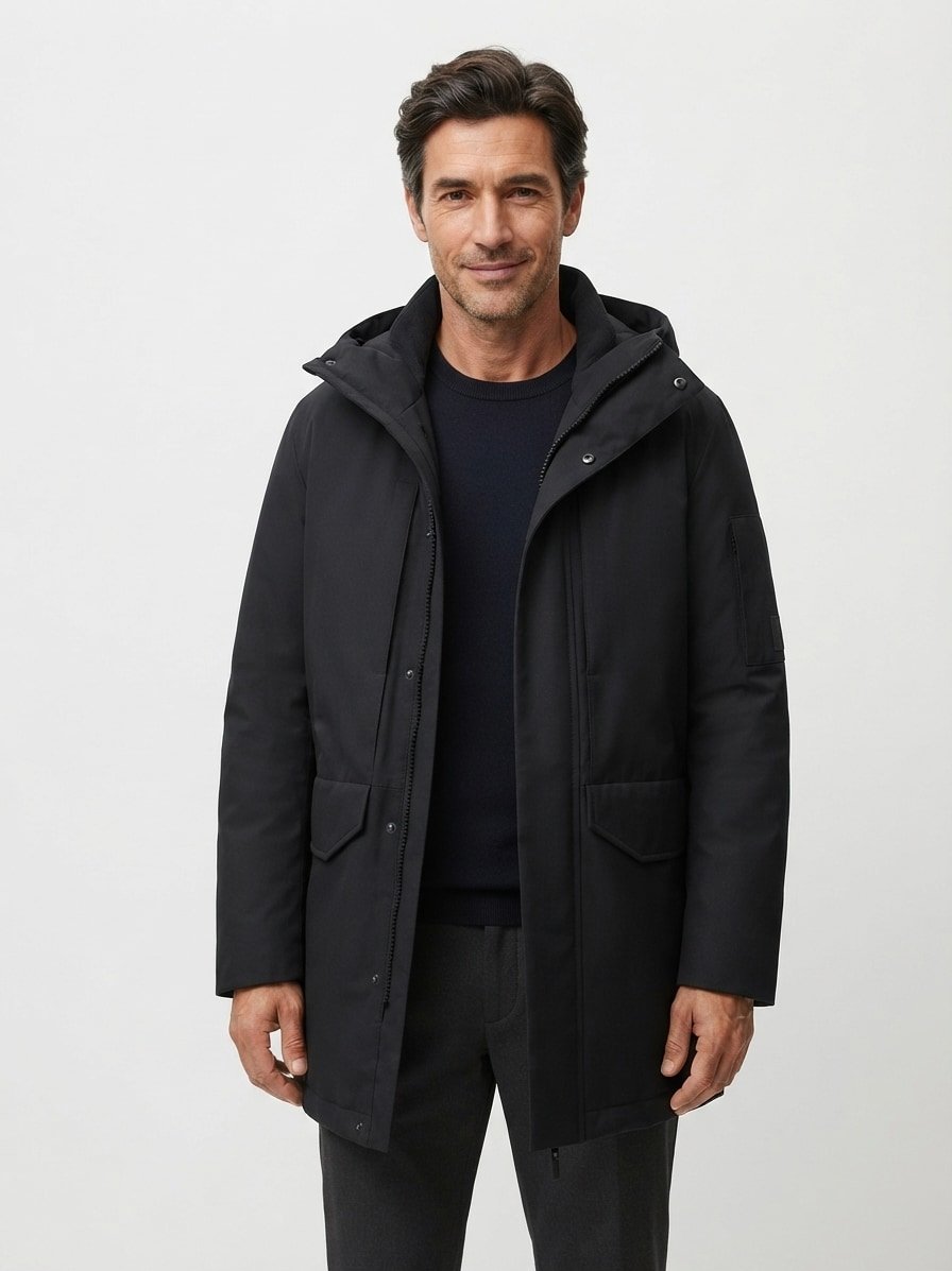 Parka, Mikrofaser wasserabweisend, black