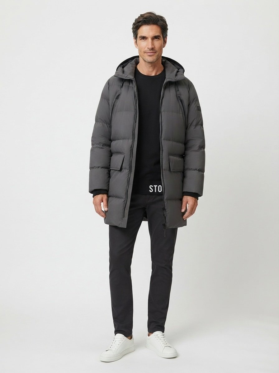 Daunenparka, Mikrofaser wasserabweisend, wooden earth