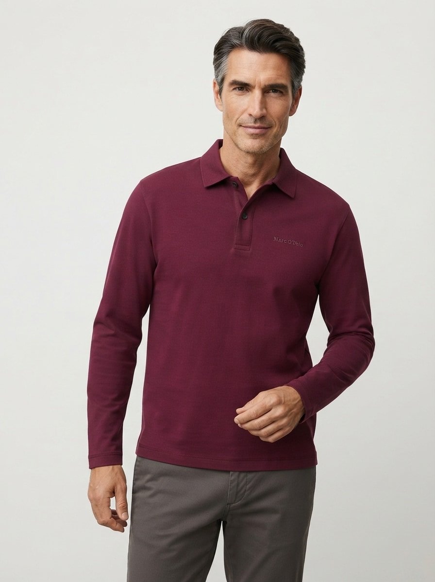 Polo-Shirt, Relaxed, Jersey, dark burgundy