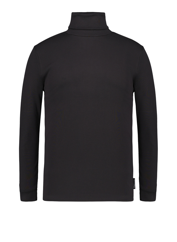 Rollkragenshirt, Shaped Fit, Baumwolle, schwarz