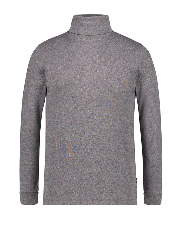 Rollkragenshirt, Shaped Fit, Baumwolle, dunkelgrau meliert