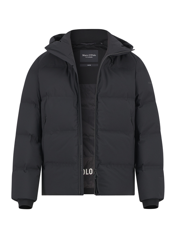 Daunenjacke, Mikrofaser wasserabweisend, schwarz