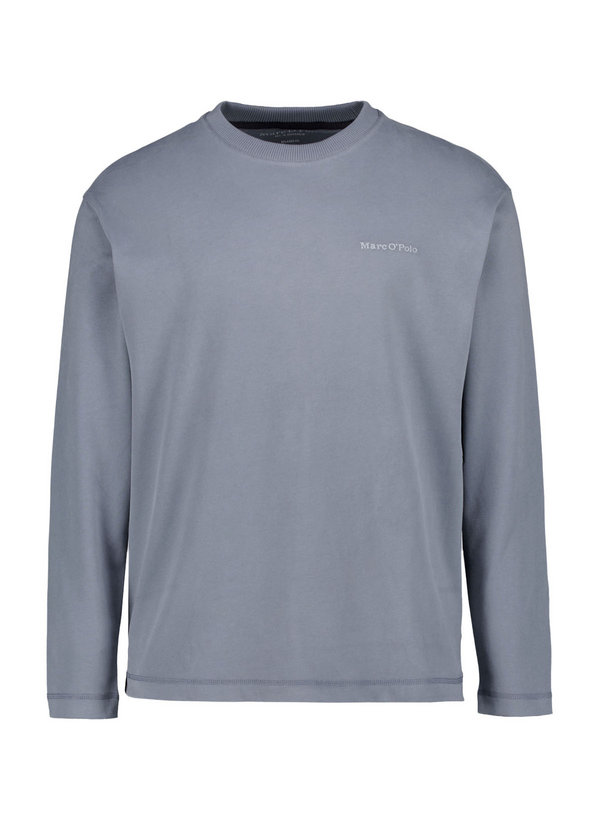 Longsleeve, Baumwolle, grau-blau
