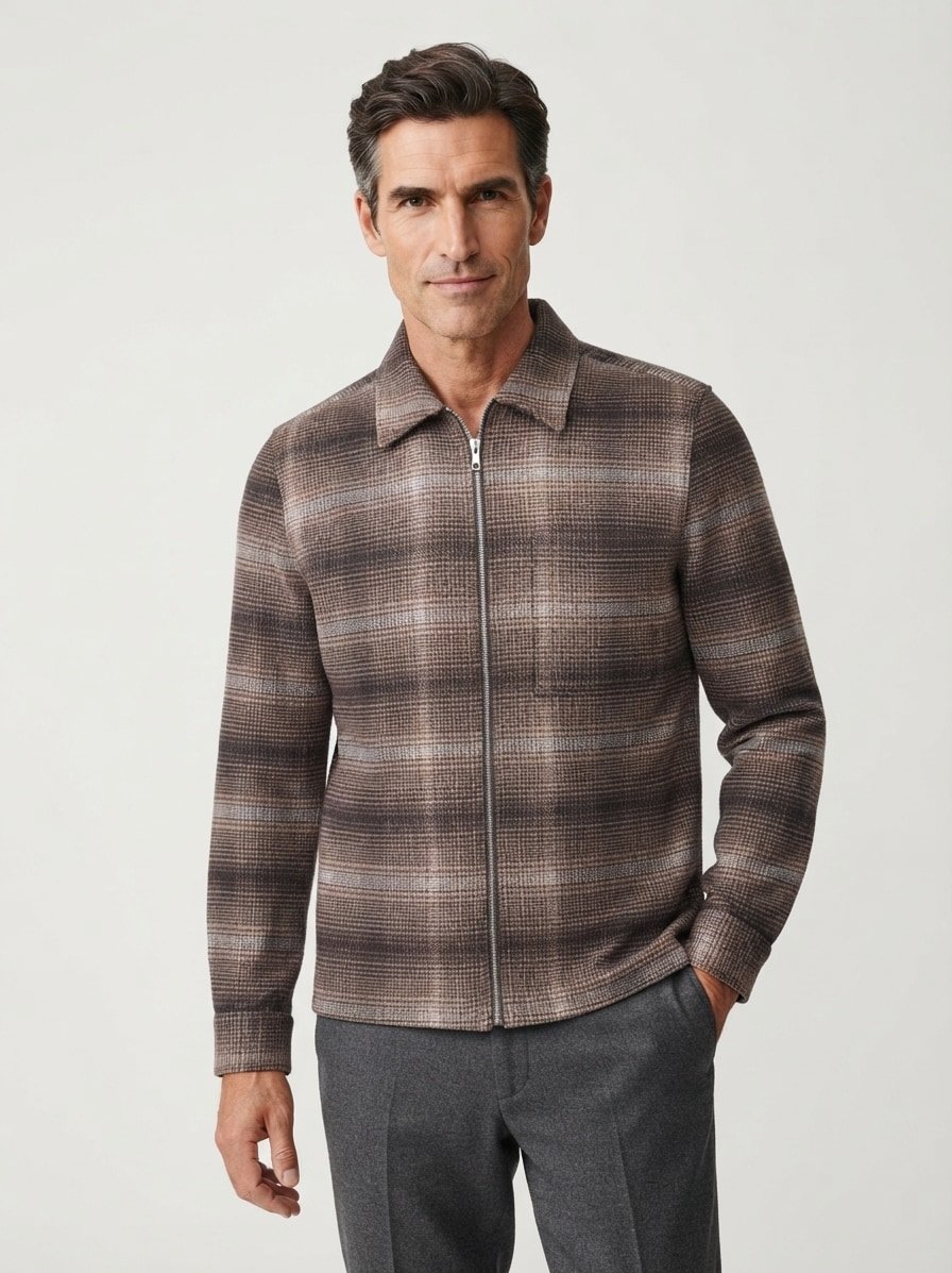 Overshirt, Baumwolle, dark brown kariert