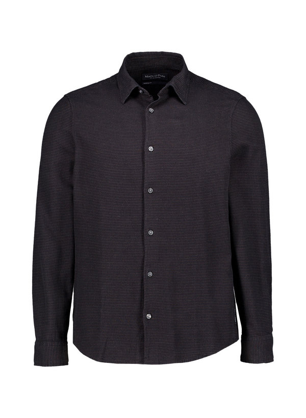 Hemd, Regular, Flanell, Kent, schwarz-braun
