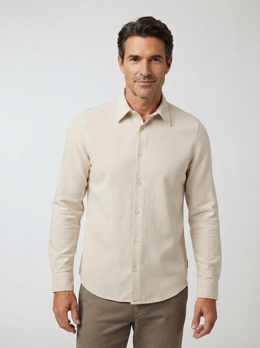 Hemd, Regular, Flanell, Kent, dark-beige