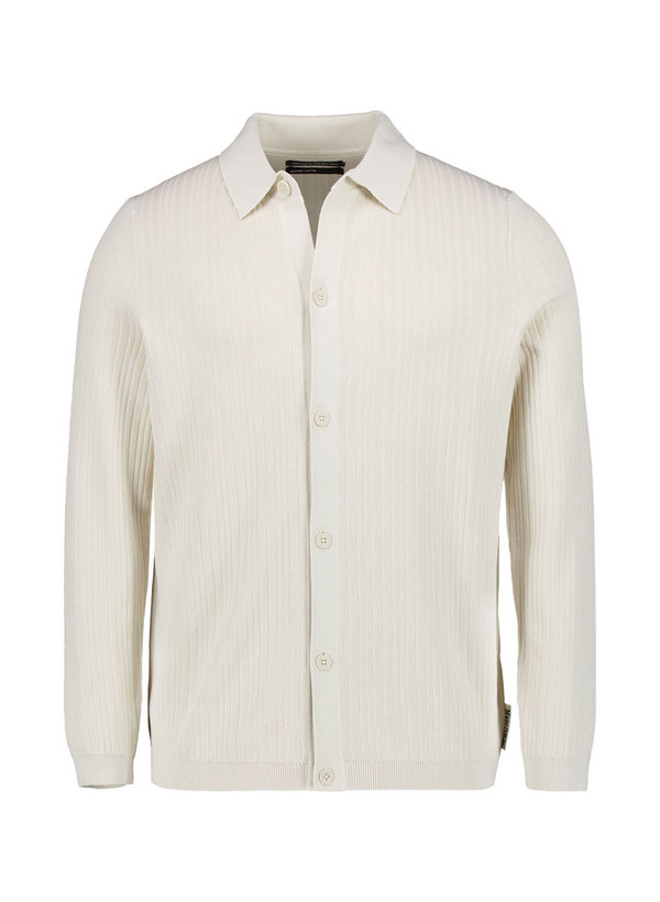 Marc O'Polo Herren Cardigan beige Bio-Baumwolle unifarben