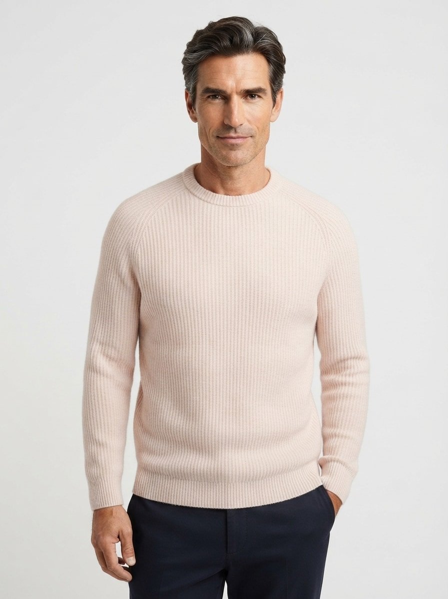 Pullover, Wolle-Baumwolle, linen beige strukturiert