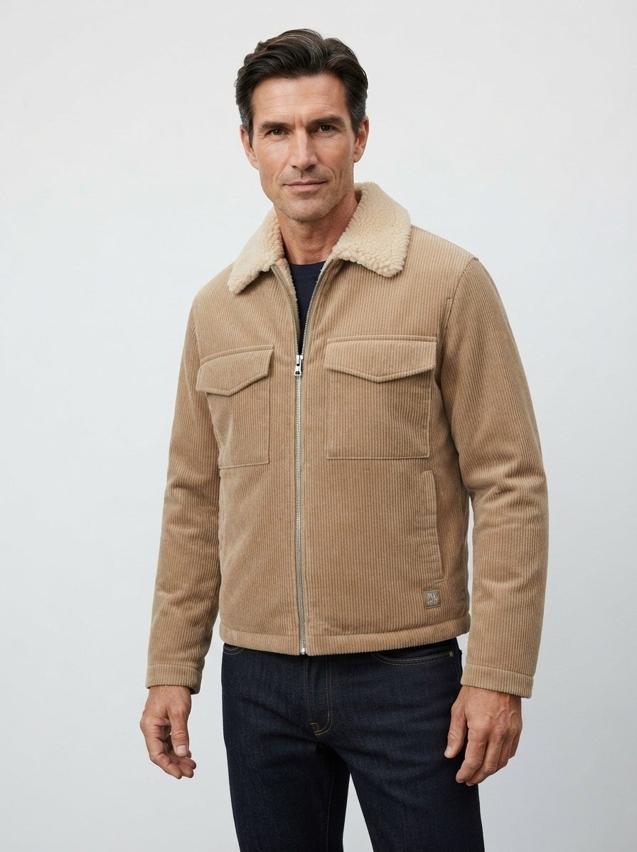 Jacke, Cord, beige