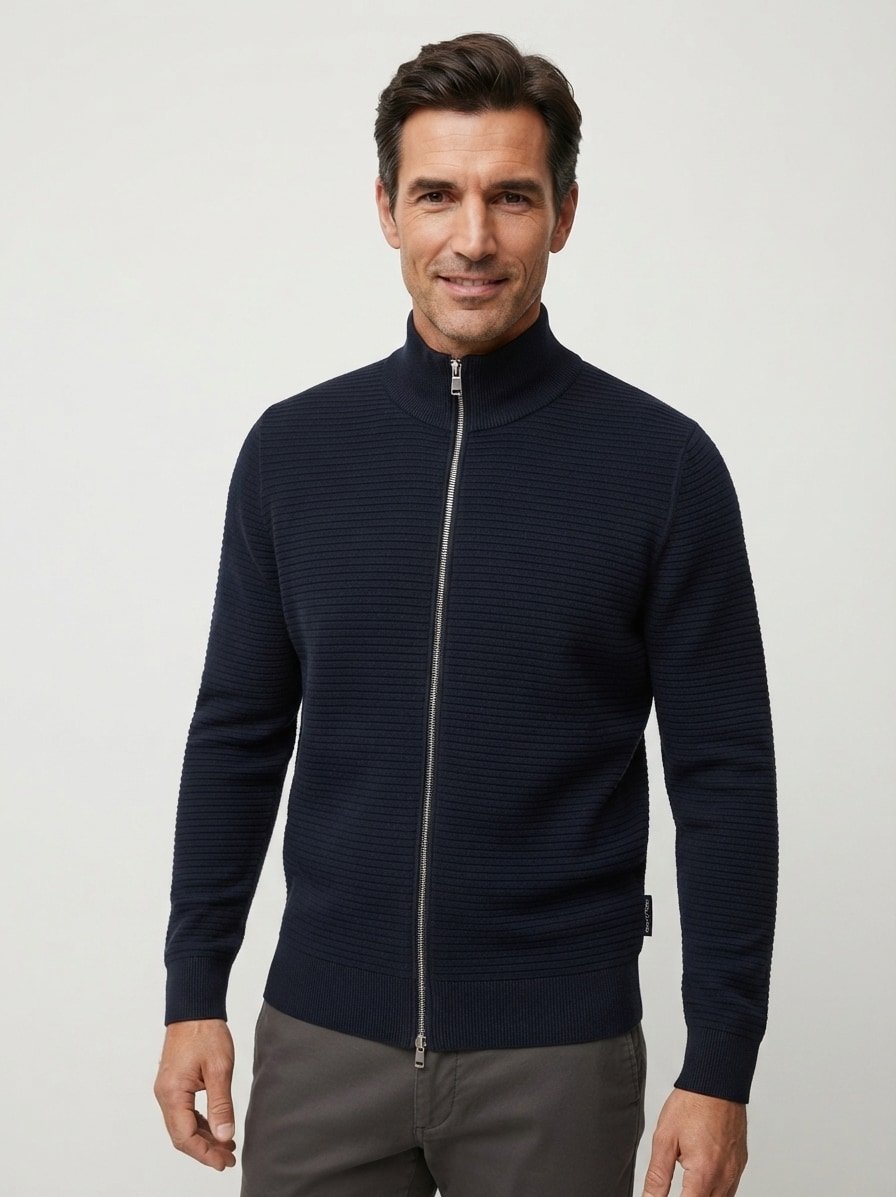 Cardigan, Baumwolle, peppercorn grey