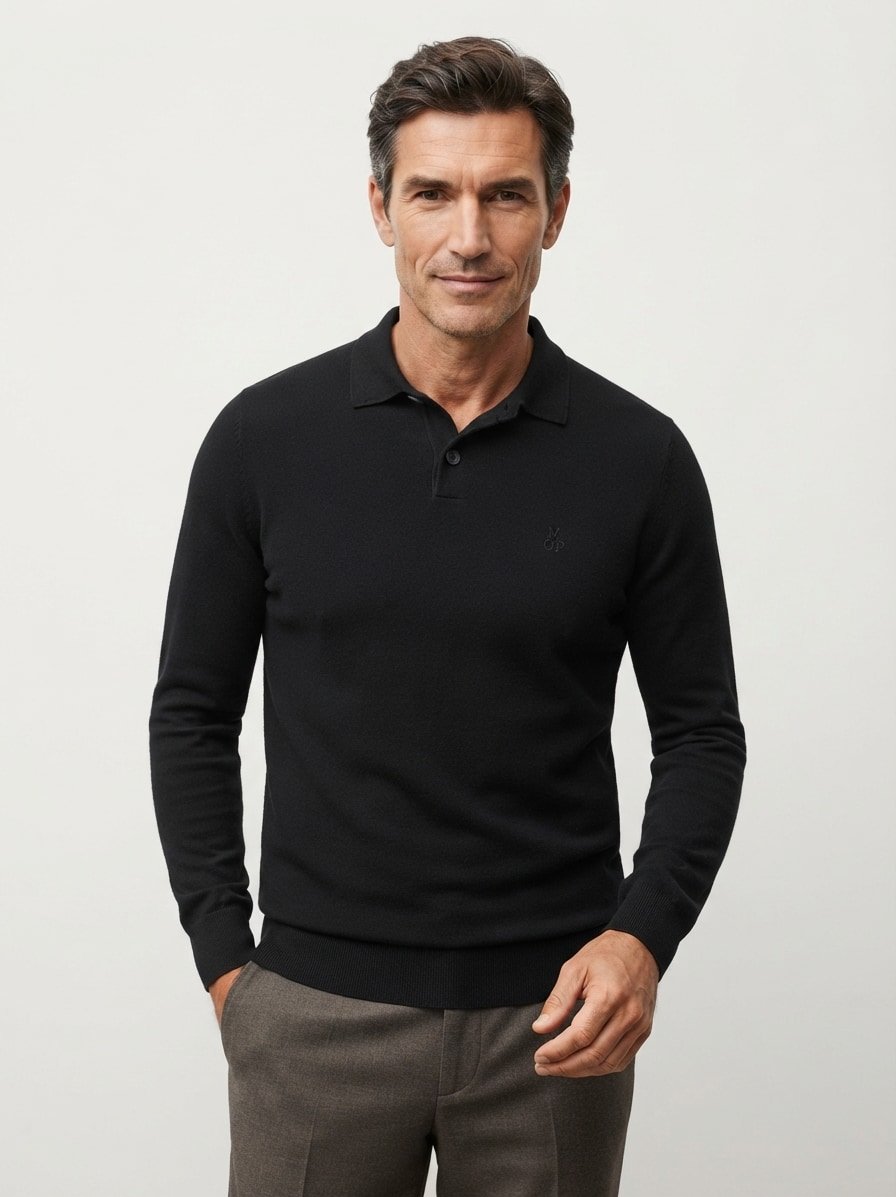 Pullover, Baumwolle-Wolle, schwarz