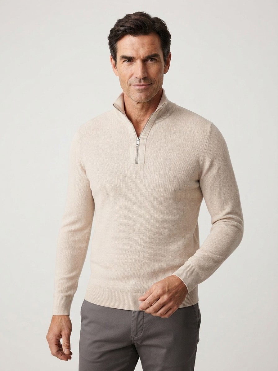 Troyer, Baumwolle, grey silk strukturiert