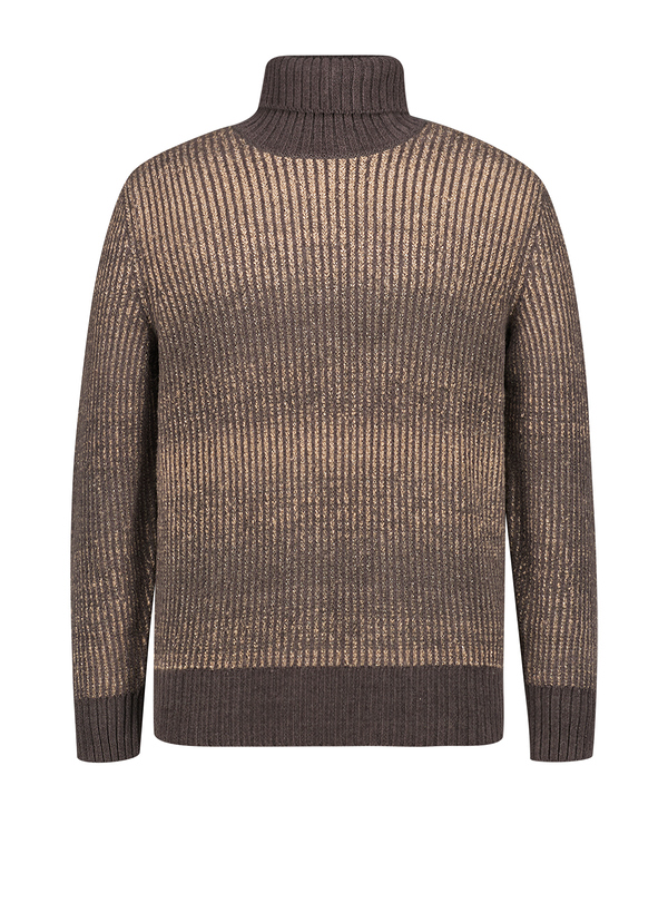 Rollkragenpullover, Baumwolle-Wolle, dunkelbeige
