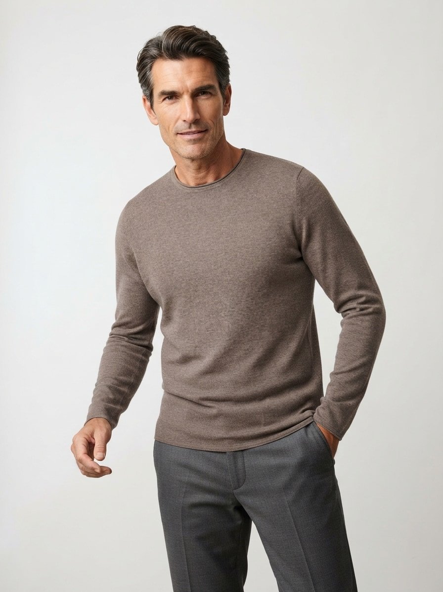 Pullover, Baumwolle, medium grey