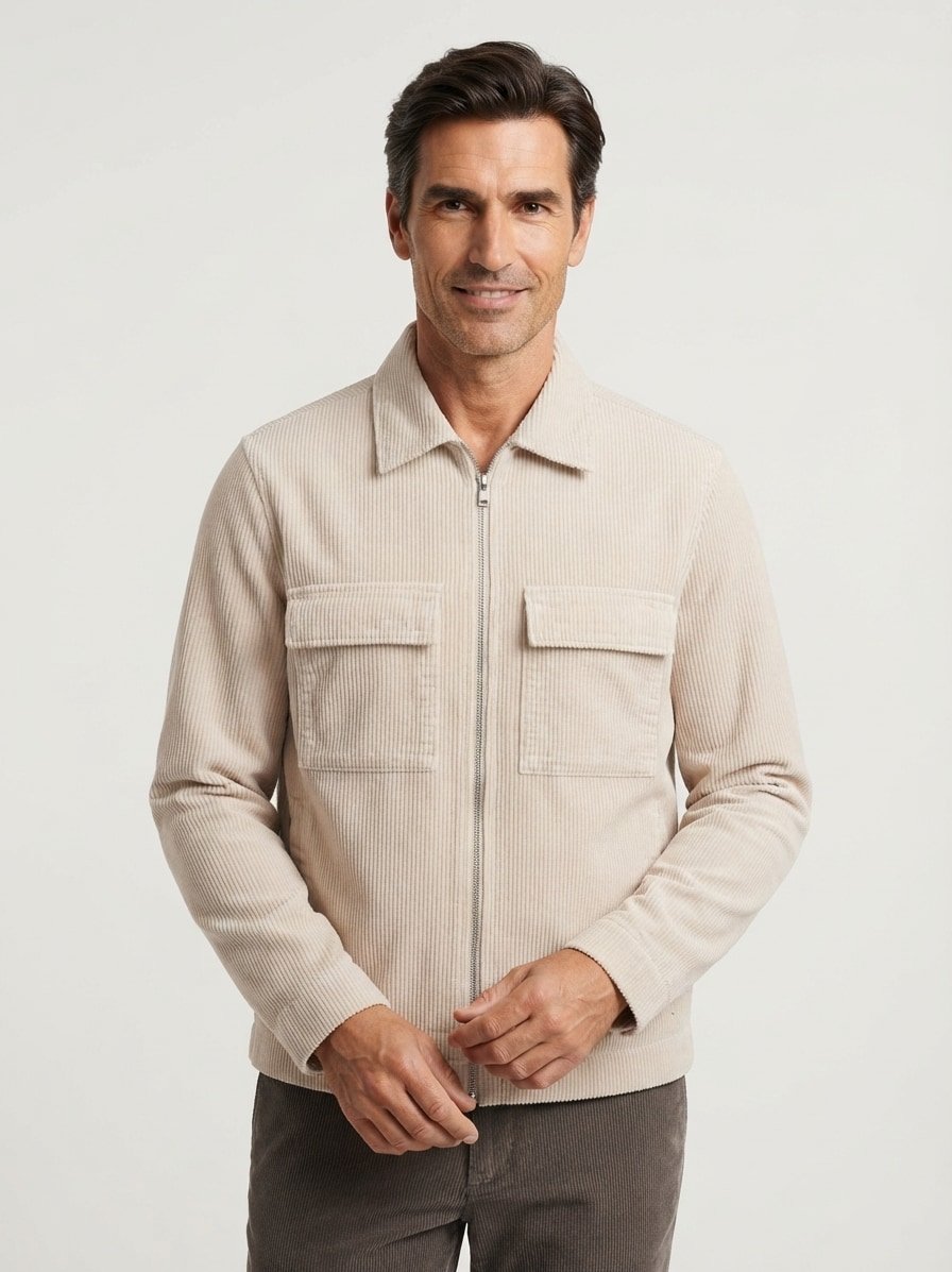 Overshirt, Cord, linen beige