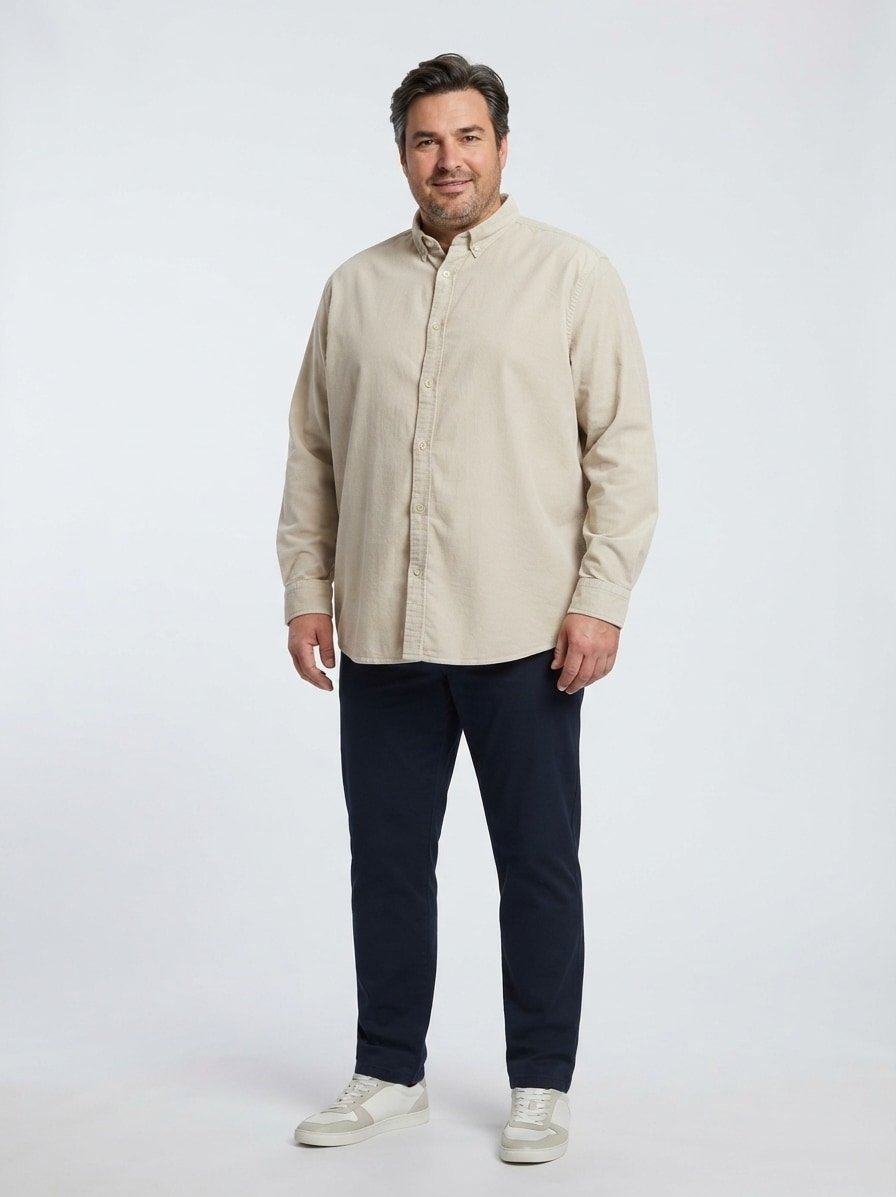 Hemd, Regular Fit, Big&Tall, Cord, Button-Down, beige