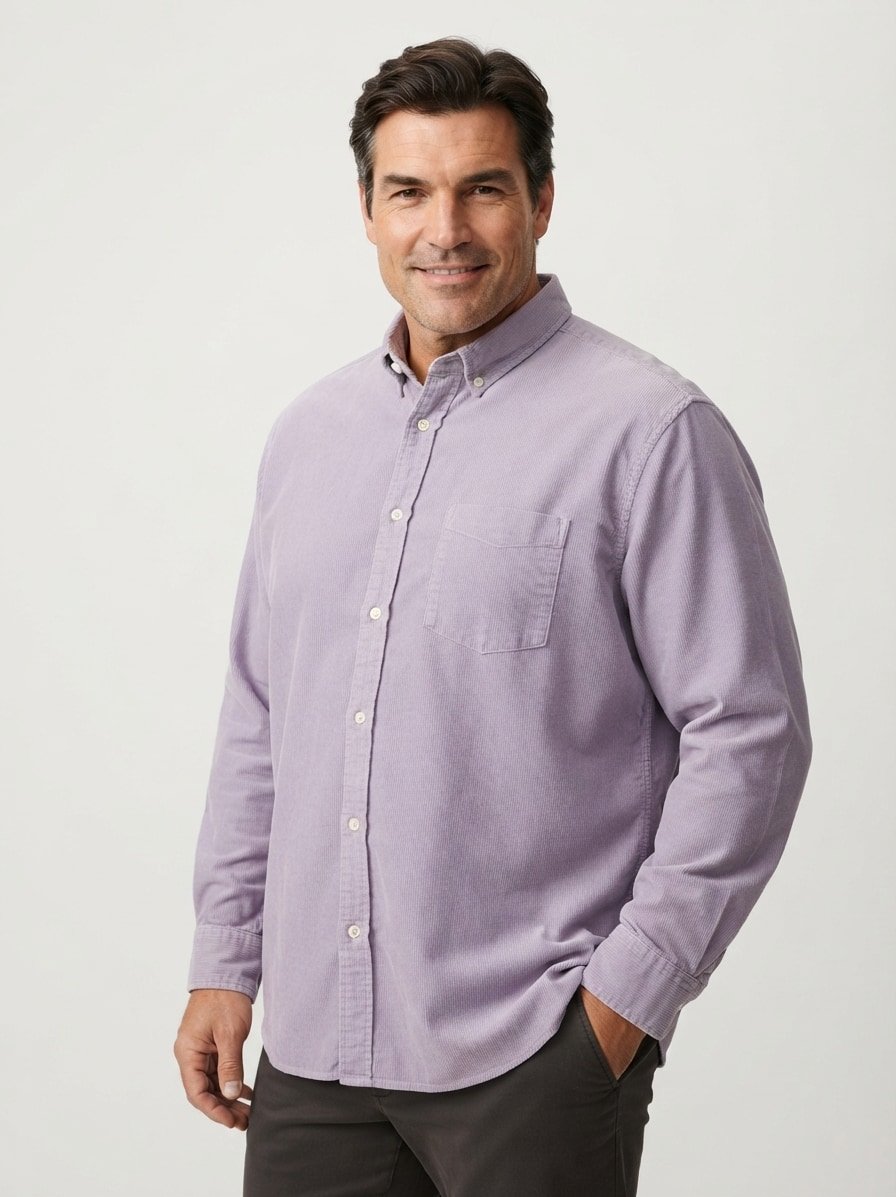 Hemd, Regular Fit, Big&Tall, Cord, Button-Down, lilac dawn
