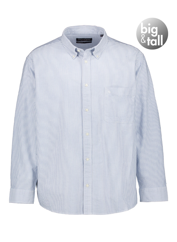 Hemd, Big&Tall, Oxford, Button-Down, Brusttasche, dunkelblau gestreift