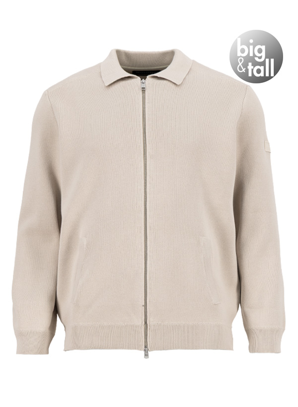 Marc O'Polo Herren Cardigan beige Bio-Baumwolle unifarben
