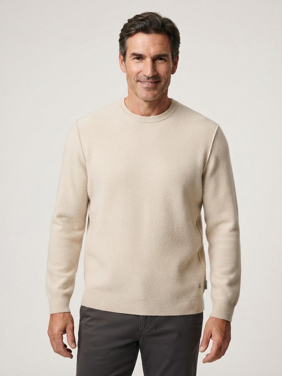 Pullover, Big&Tall, Schurwolle Bouclé, linen beige