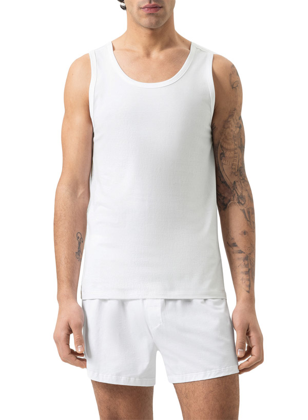 Mey Herren T-Shirt weiß Baumwolle & Mix unifarben