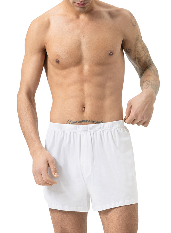 Mey Herren Boxershorts weiß Baumwolle & Mix unifarben