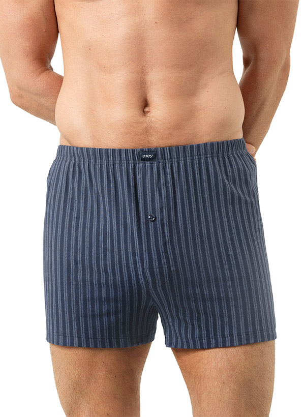 Mey Herren Boxershorts blau Baumwolle & Mix Gestreift