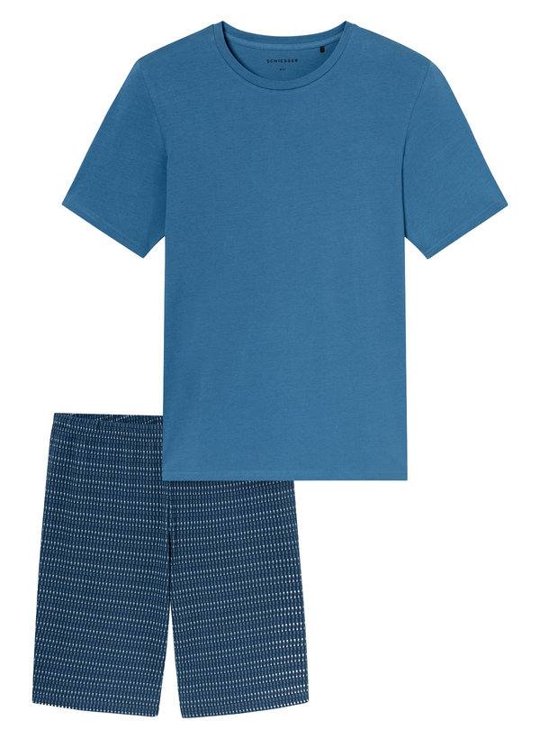 Pyjama, Baumwoll-Jersey, aqua-blau