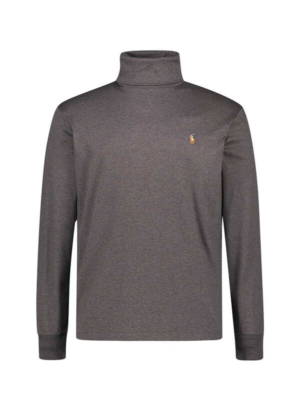 Rollkragenshirt, Baumwolle, grau melange