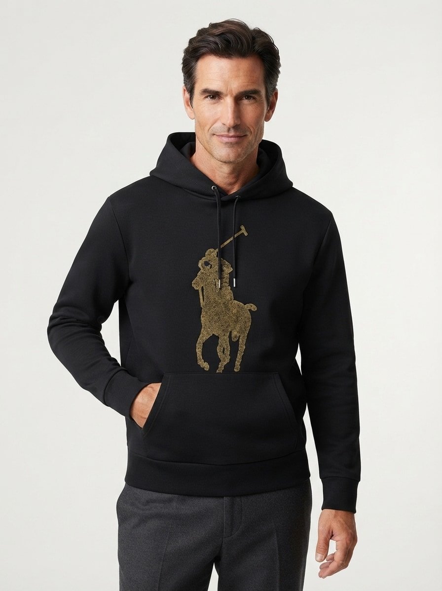 Hoodie, Baumwolle, schwarz