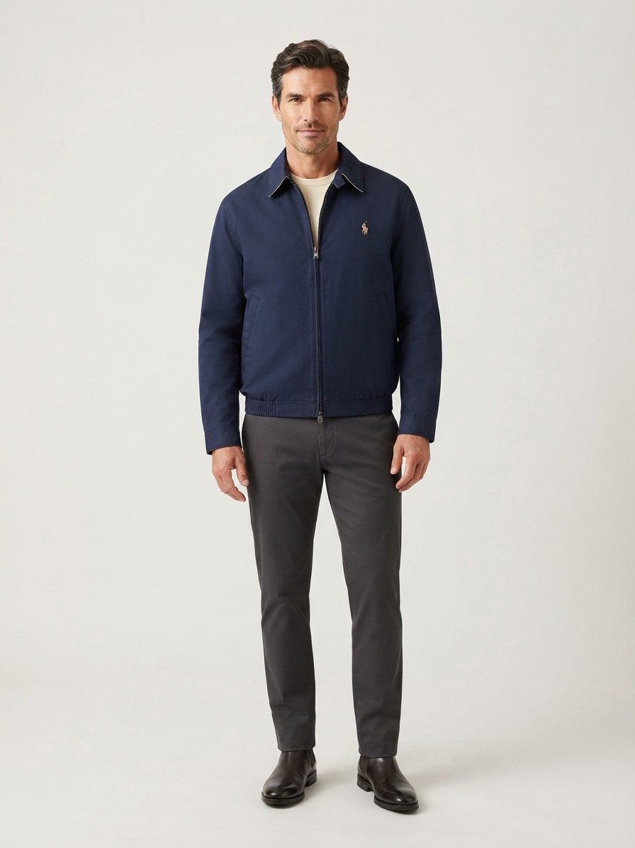 Daunenblouson, Mikrofaser wasserabweisend, navy