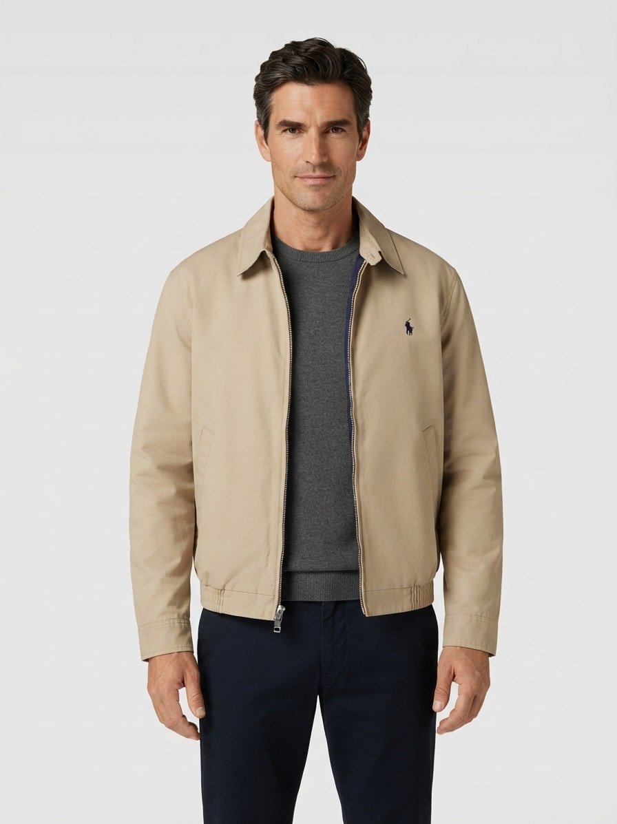 Daunenblouson, Mikrofaser wasserabweisend, khakibeige
