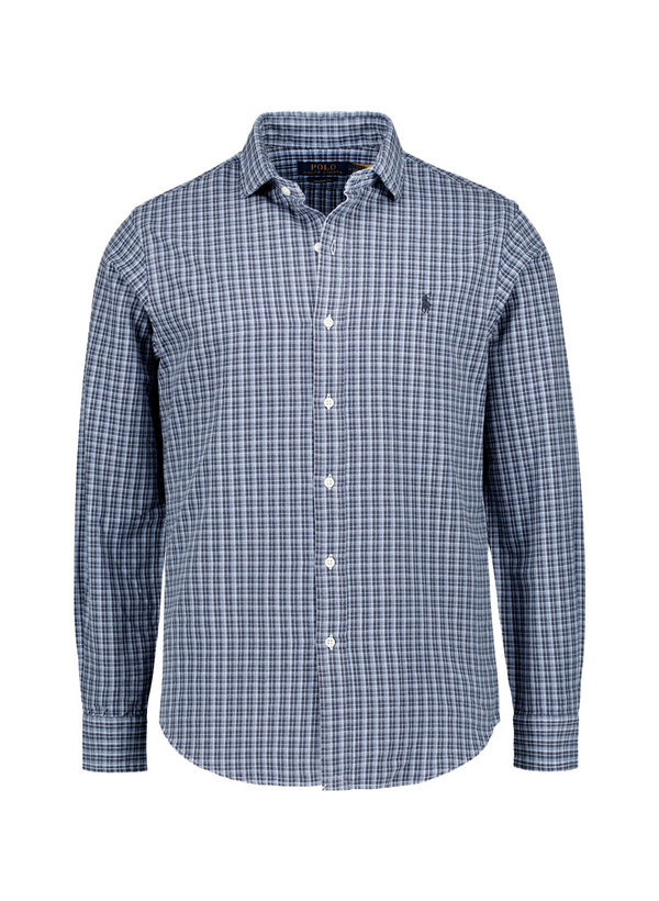 Hemd, Custom, Baumwolle, Kent, blau kariert