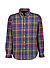 Hemd, Custom Fit, Flanell, Button Down, oliv-rot-blau kariert - oliv