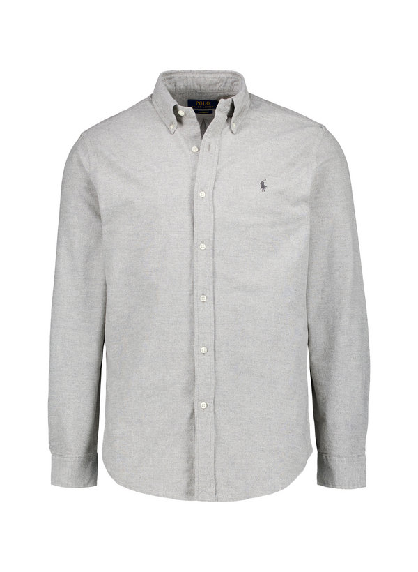 Hemd, Custom, Flanell, Button-Down, hellgrau