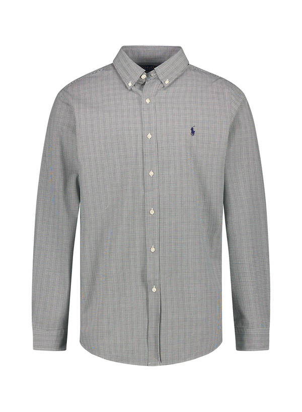 Hemd, Custom Fit, Baumwoll-Stretch, Button-Down, grün glencheck