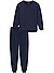 Pyjama, Baumwoll-Jersey, blau gemustert - navy