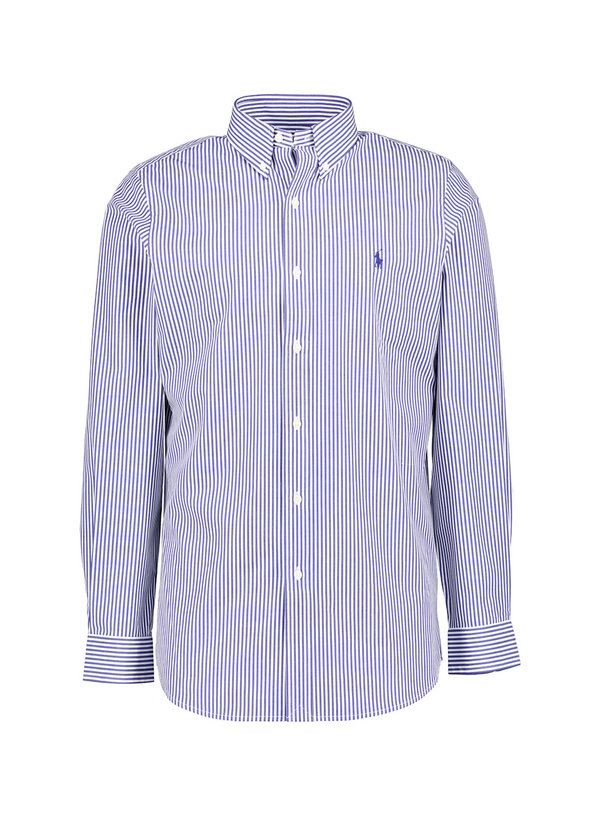 Hemd, Custom, Baumwoll-Stretch, Button-Down, navy gestreift