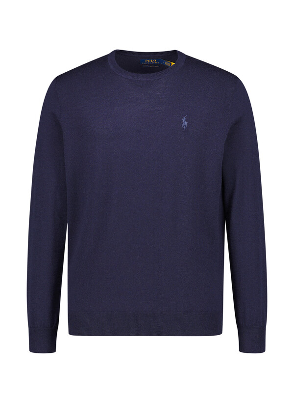 Pullover, Merinowolle waschbar, navy meliert