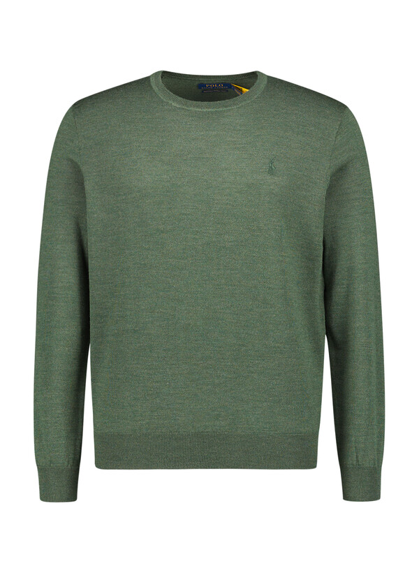 Pullover,  Merinowolle waschbar, grün meliert
