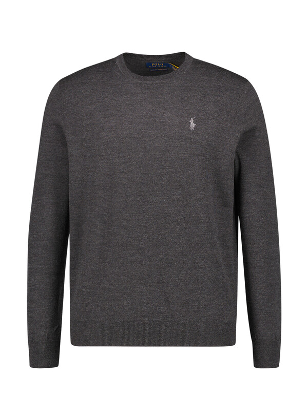 Pullover, Merinowolle waschbar, dunkelgrau melange