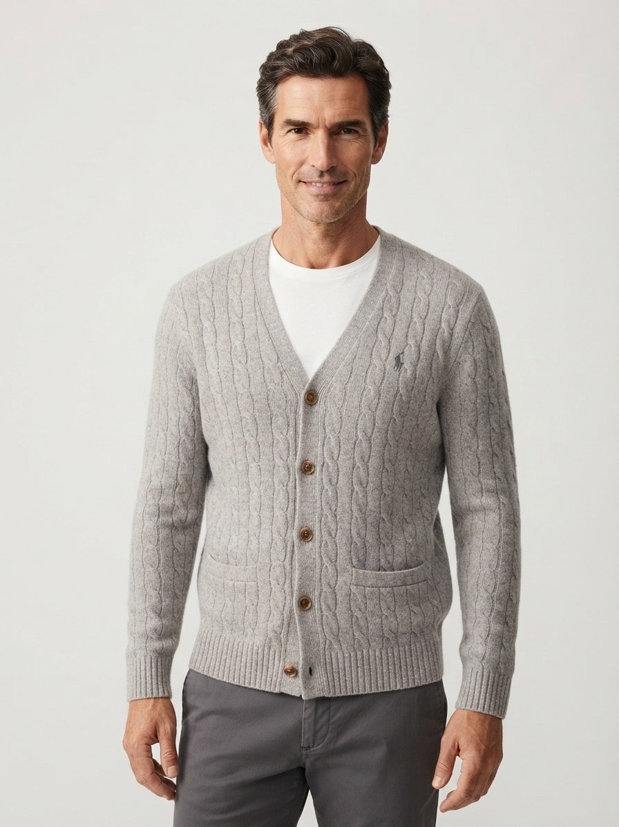 Cardigan, Wolle-Kaschmir, grau