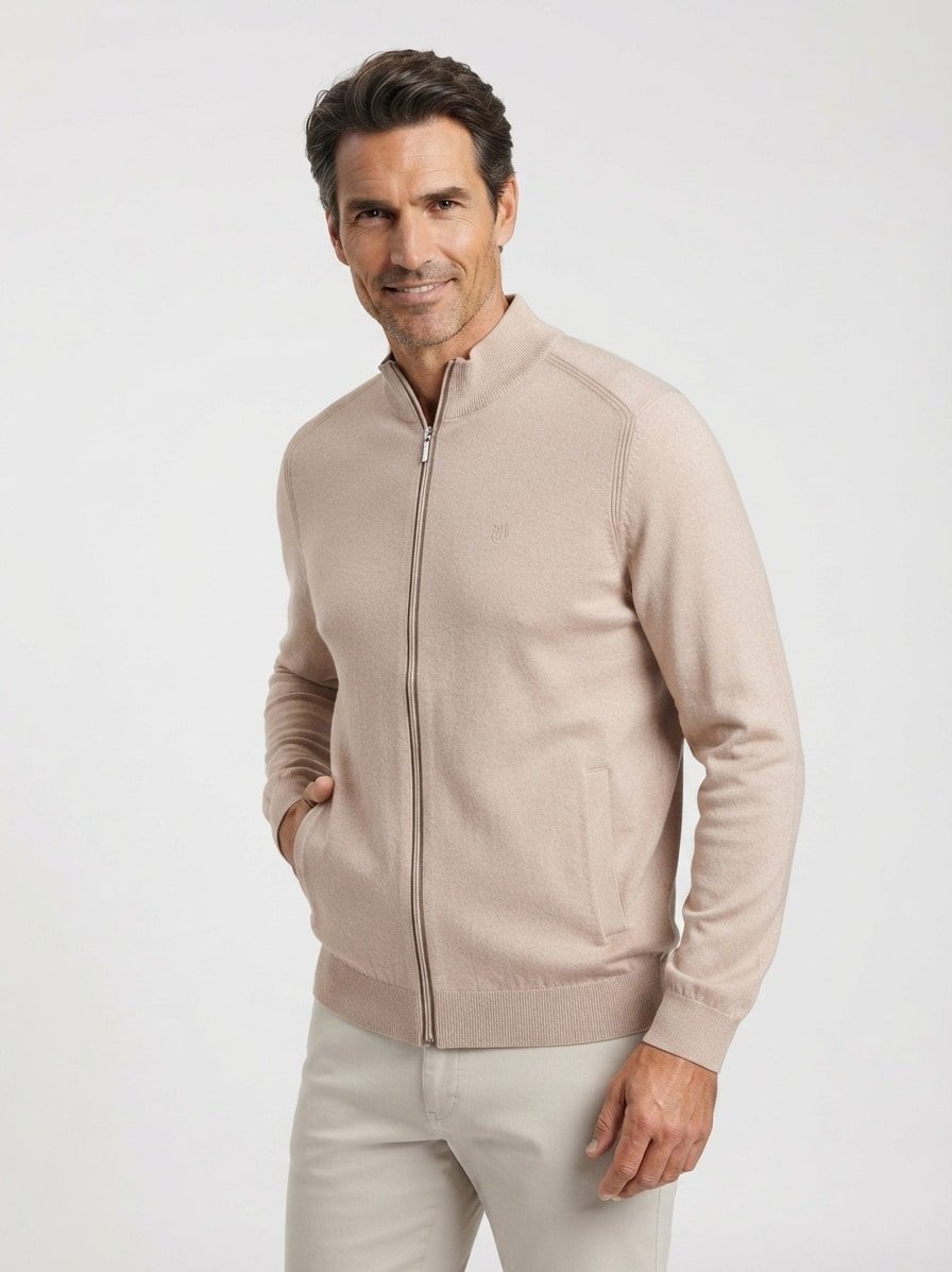 Cardigan, Baumwolle-Kaschmir, beige