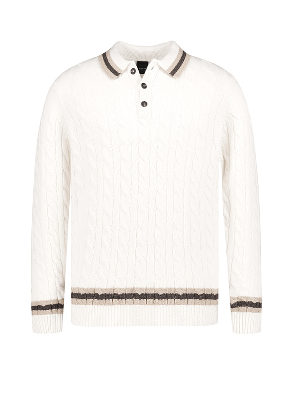bugatti Herren Pullover beige Wollmischung unifarben