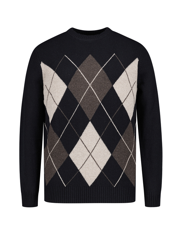 bugatti Herren Pullover blau Wolle