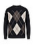 Pullover, Wolle, marine-beige - marine-beige