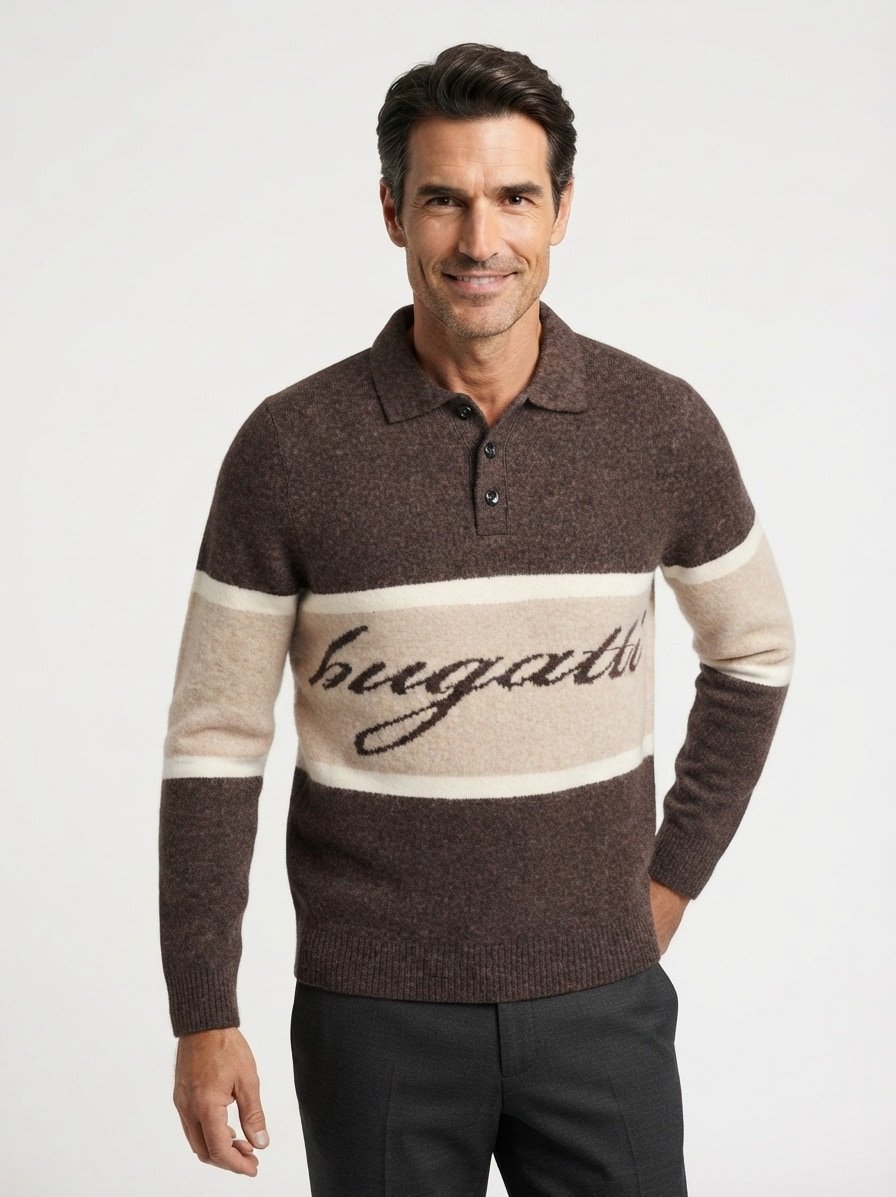 Pullover, Alpaka-Wolle, braun-multicolour