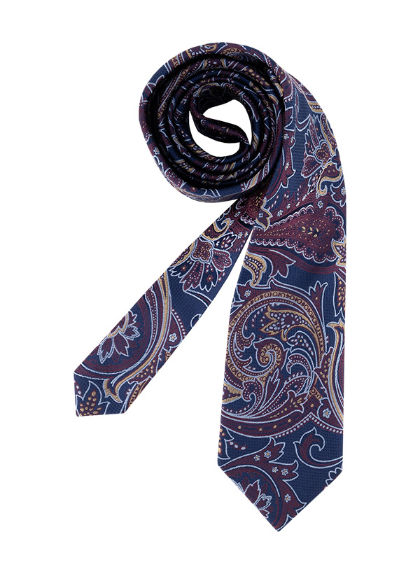 Krawatte, Seide, blau-fuchsia paisley