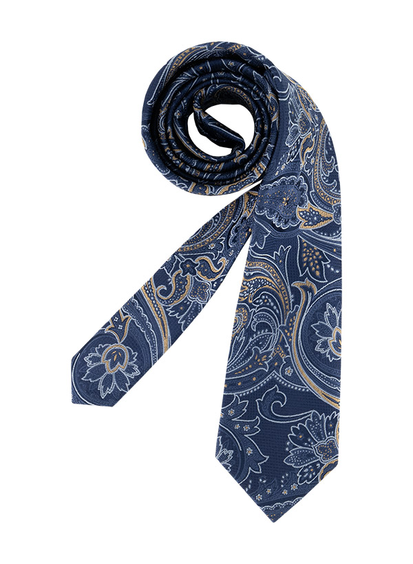 Krawatte, Seide, blau-messing paisley