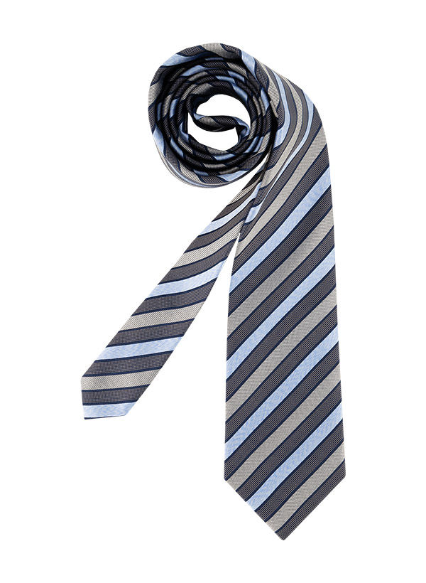 Krawatte, Seide, blau-beige gestreift